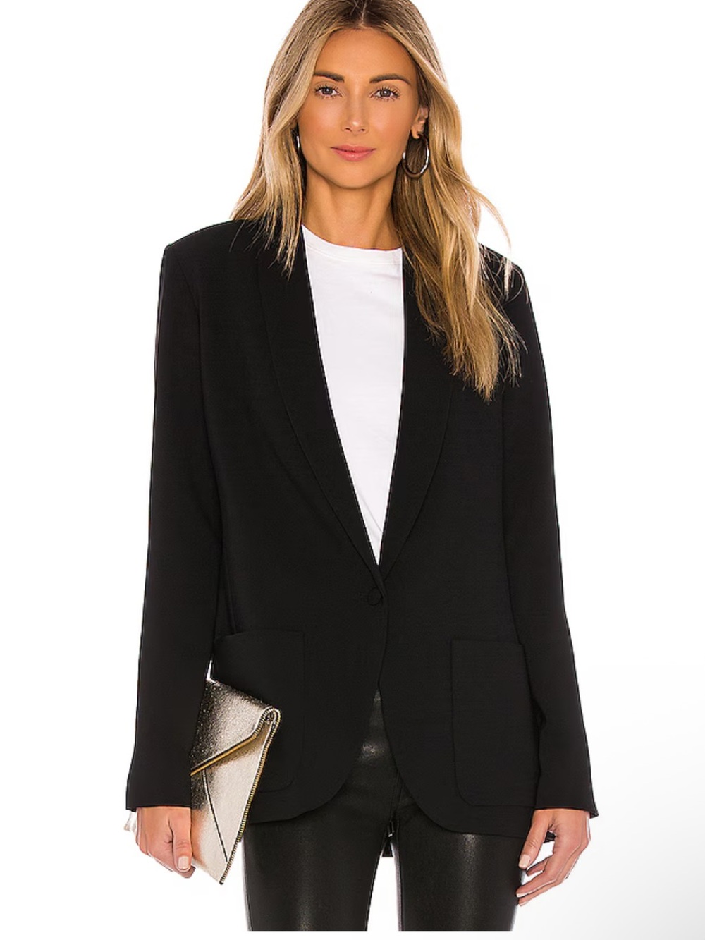 Amanda Uprichard Shawl Collar Blazer in Black Size Small
